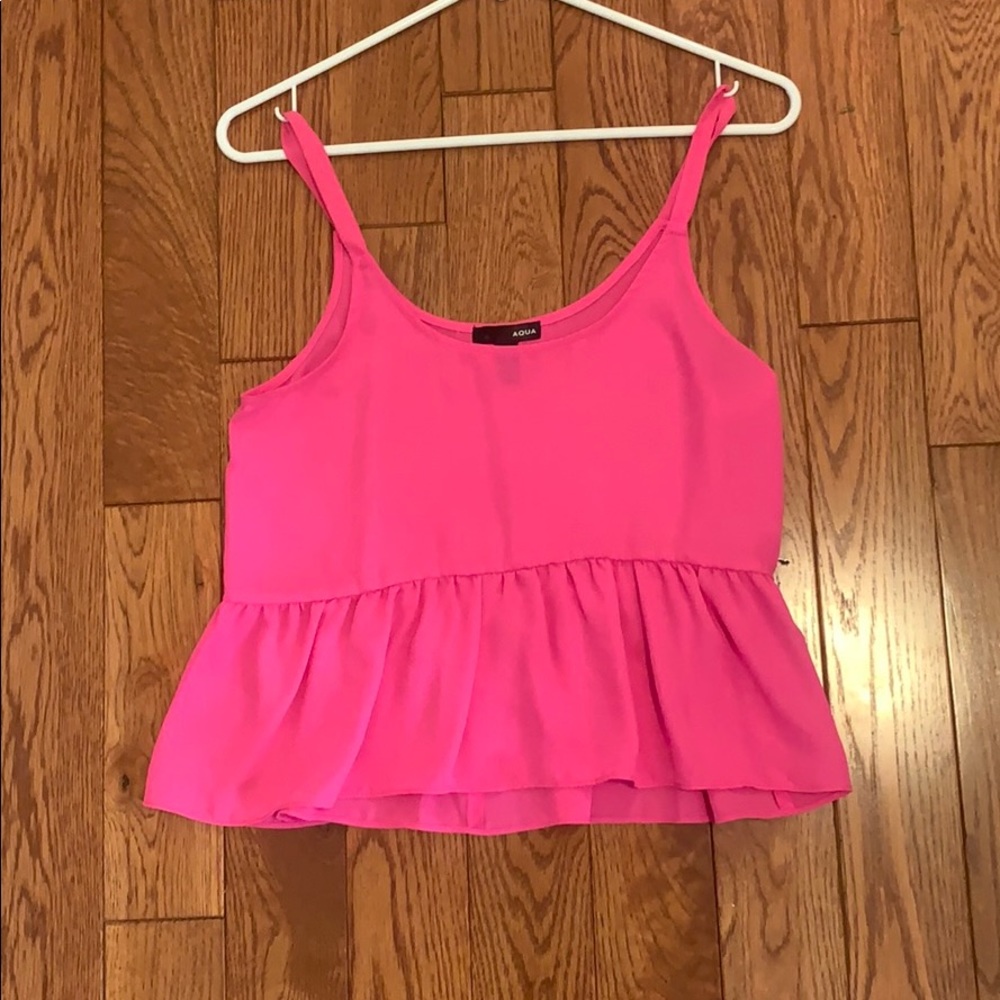 Hot pink baby doll silk tank from Aqua